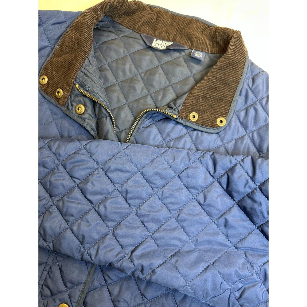 Lands' End Navy Quilted Barn Jacket, Zip Up, Women's L Farm, Ranch, Horse Chores